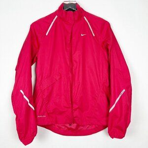 Nike StormFly Storm-Fit Lightweight Reflective Windbreaker Jacket. Red. Size S